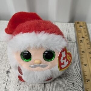 Ty Kris Beanie Babies Red and White Santa Stuffed Animal
